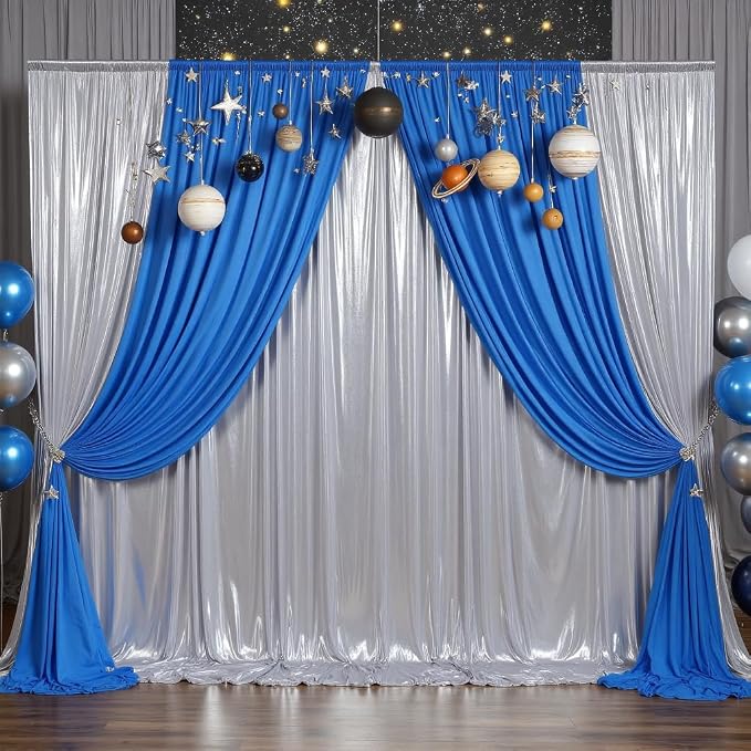 gogoparti 20X10 FT Silver Backdrop Curtain - Image 8