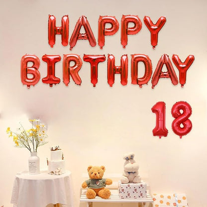 2 Set 20 Pcs Number Balloons 16 Inch Red 0-9 Number Mylar Foil Balloons Red - Image 6