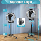 3 in 1 Orbiting Infrared Hair Dryer, 1000W 360° Rotatable Standing Hair Dryer with Control Panel, Adjustable Height Temperature and Timing 6 Modes Standing Hair Steamer for Salons, Homes