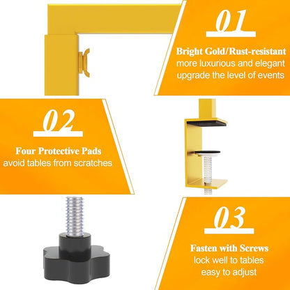 Over The Table Rod Stand with Clamps Gold Table Arch Banner Stand | Adjustable - Image 4