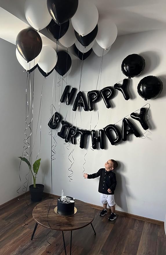 52 Pcs 16 Inch Black Letter Foil Balloons, 2 Sets of A-Z, Mylar Metallic - Image 8