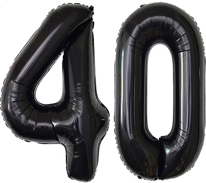 Jonhamwelbor 40 Number Balloons Black Giant Jumbo Big Large 40 Foil Mylar by Jonhamwelbor