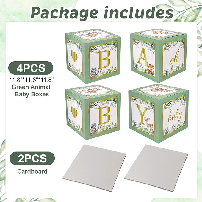 Sage Green Baby Boxes with Letters - Image 3