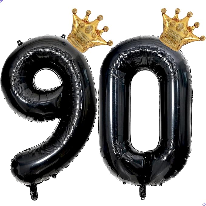 40 inch Large Black 90 Balloon Number by Unknown