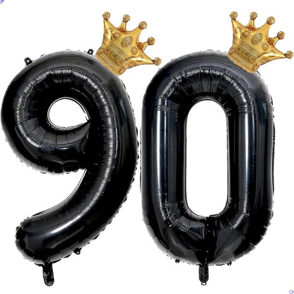 40 inch Large Black 90 Balloon Number by Unknown