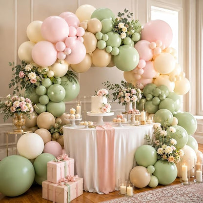 122PCS Pink and Green Balloon Arch Garland Kit - Image 6