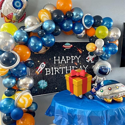 60Pcs Balloons Orange Blue, Outer Space Party Balloons Set, Graduation - Image 3