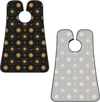 Beard Bib with 3 Suction Cups, Non-Stick Waterproof Hair Catcher Apron, Men's Shaving Essential for Grooming, Mystical Constellations Space Gold Zodiac Sun Moon Stars Shave Bib