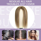 Toppers Hair Pieces for Women #TAC, 3x5 Inch Injected Silk Base 14 Inch Length 130% Density Real Human Hair Toppers