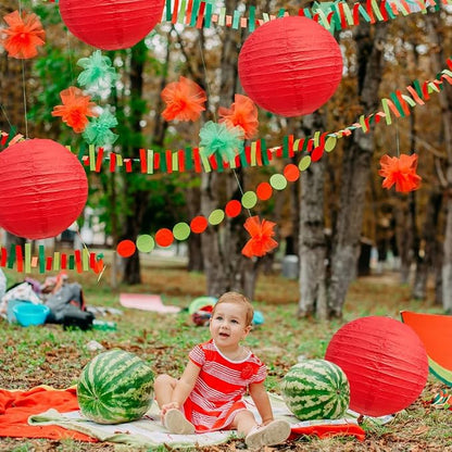 BEISHIDA 12 Inch Red Paper Lanterns 6 Packs Hanging Round Chinese Lantern | - Image 4
