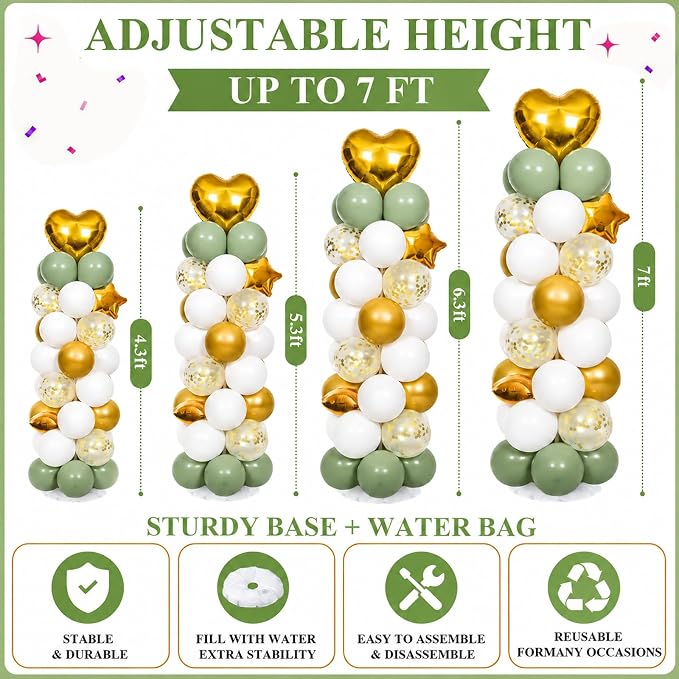Balloon Towers Set of 2, Balloon Column Stand - Image 3