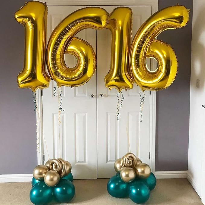 Gold 19 Number Balloons, 40 Inch Giant Number 19 Balloons Foil Mylar Helium - Image 5