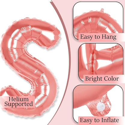 Rose Gold Gold Not 40 Yet Banner, 16 in letter NOT 40 YET Balloons 39th - Image 3