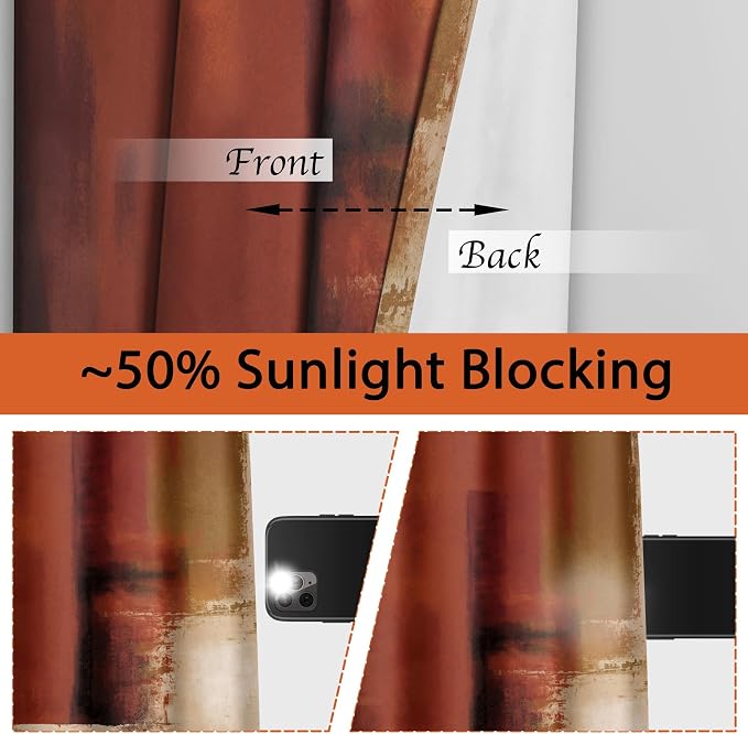 Asuexpect Burnt Orange Curtains - Image 2