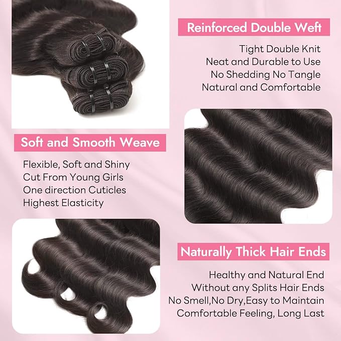 Clip in Hair Extensions Real Human Hair Body Wave 2 Dark Brown Clip in 100% Brazilian Remy Human Hair Extensions 8pcs Per Set with 18 Clips Double Weft 20 Inch 105g/3.6oz