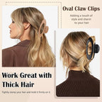 4PCS Hair Claw Clips Large Oval Hair Clips for Women Strong Hold Non Slip Jaw Clips for Thick Thin Hair