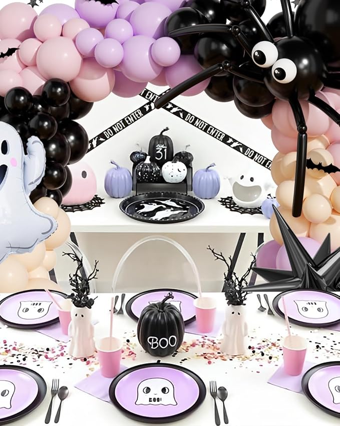 Halloween Balloon Arch Garland Kit, Explosion Star Ghost Foil Balloons - Image 6