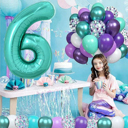TONIFUL 40 Inch Large Teal Blue Number Balloons, Giant Jumbo Helium Foil Mylar - Image 5
