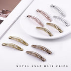 16 PCS Snap Hair Clips Metal Barrettes for Women Non Slip Barrettes for Thick and Thin Fine Hair,Silver Gold Brown Rose Gold,2.36 x 0.43 Inches.