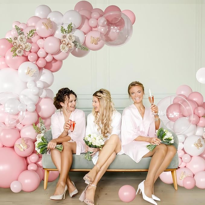 Light Pink Balloon Arch Kit, Baby Pink White Balloon Garland Kit | 126Pcs - Image 5