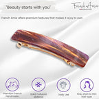 French Amie Small 2 1/4 inch Celluloid Handmade Hair Barrette No Slip Grip Durable Styling Women Hair Accessories Hair Clip for Girls, Made in France(Purple Touch)