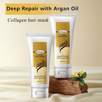 Collagen Hair Mask Deep Repair - Protein Hair Treatment with Argan Oil for Dry & Damaged Hair, Intensive Conditioning Hair Mask Essence for All Hair Types, 3.5oz