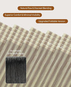 VINBAO 60g Invisi Edge Tape in Hair Extensions Real Human Hair Ash Blonde Highlighted Platinum Blonde 20pcs Injected Tape in Extensions Pro Quality 22inch #18P60