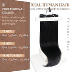 Ve Sunny Black Clip in Human Hair Extensions Remy Human Hair Clip in Extensions 14inch Clip in Hair Extensions Real Human Hair Easy to Wear 100g
