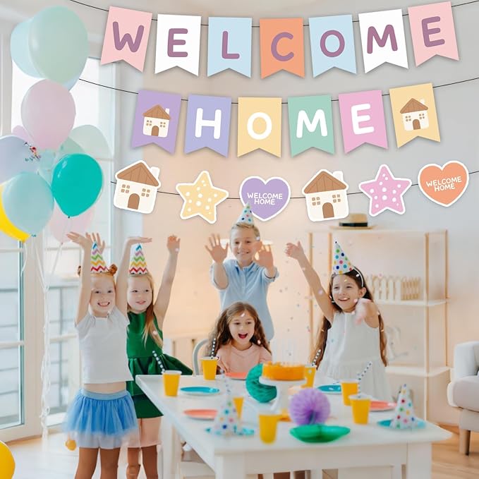 Welcome Home Banner, Colorful Paper Welcome Home Decorations - Image 5