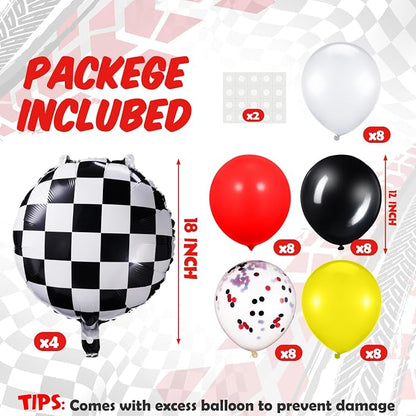 4 Sets Race Car Party Balloons Stand Kit Racing Car Table Centerpieces Decor - Image 2