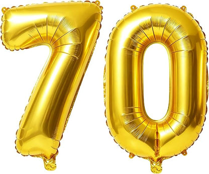 40 Inch Number 70 Balloons for 70th Birthday Party Decorations, 0-100 Gold by FOBELEC