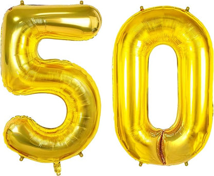 Number 50 Balloons for 50th Birthday Party Decorations, 0-100 Large No.50 by Joycard