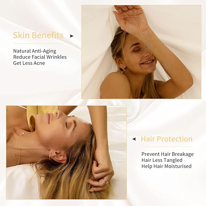 ZIMASILK 22 Momme Silk Pillowcase for Hair and Skin - 100% Pure Mulberry Silk with Hidden Zipper, Grade 6A Luxury Pillow Case for Women, Soft & Durable, Gift Box (Queen 20''x30''Ivory)