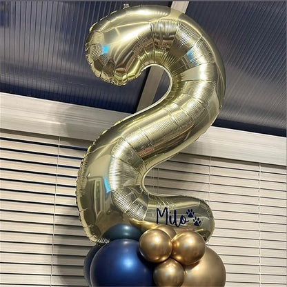 40'' Champagne Gold Number 7 Balloon, Self Inflating Foil Number Balloons Set - Image 4