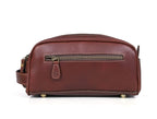 10" Premium Leather Toiletry Travel Pouch With Waterproof Lining Black Color | King-Size Handcrafted Vintage Shaving Kit By Aaron Leather Goods (Saddle Brown)