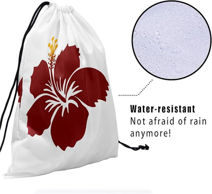 Hibiscus Flower Drawstring Grip Bags - Image 4