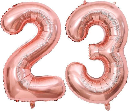 Rose Gold 23 Number Balloons, 40 Inch Giant Number 23 Balloons Foil Mylar by Lovoir