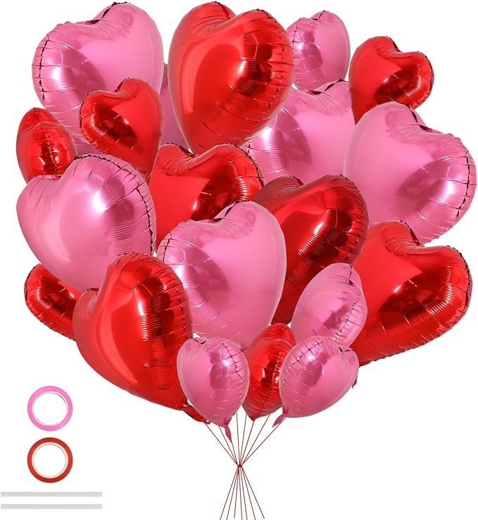 TONIFUL Red and Pink Heart Balloons and Sweet Love Balloon Kit Valentine’s Day by TONIFUL