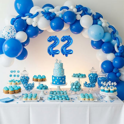 TONIFUL 20 Pcs Number Balloon 2 Set 16 Inch Blue 0-9 Numbers Balloons | Small - Image 6