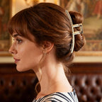 4 Pcs Large Metal Hair Claw Clips for Women, Non-slip Claw Clips with Strong Hold Jaw, Fashion Accessories for Thin Thick Long Curly Hair (Gold2)