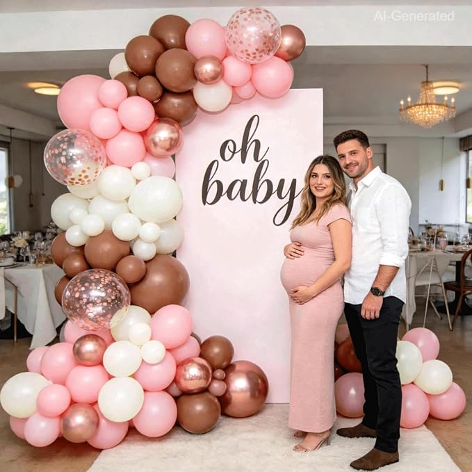Dusty Pink Balloon Arch Kit, Rose Gold, Sand White - Image 5