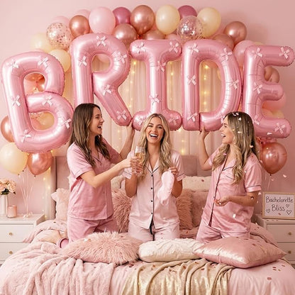 40 Inch BRIDE Balloons Engagement Party Decorations, Pearl Pink Bride Letter - Image 6