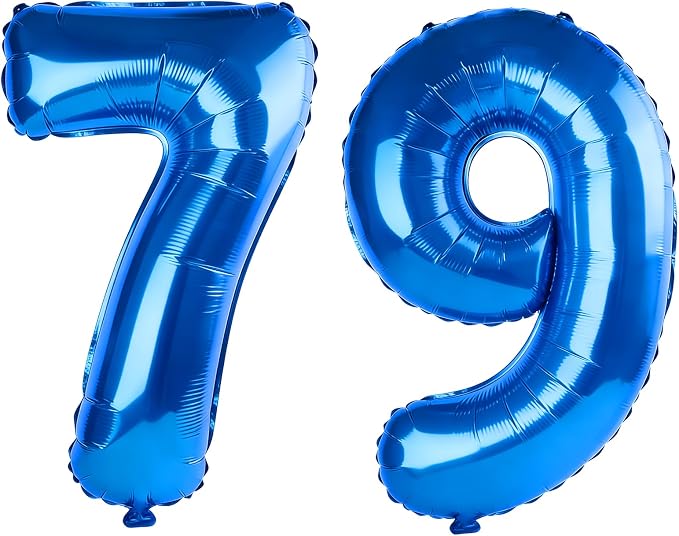 40 Inch Number 79 Balloons for 79th Birthday Party Decorations, 0-100 Dark Blue by FOBELEC
