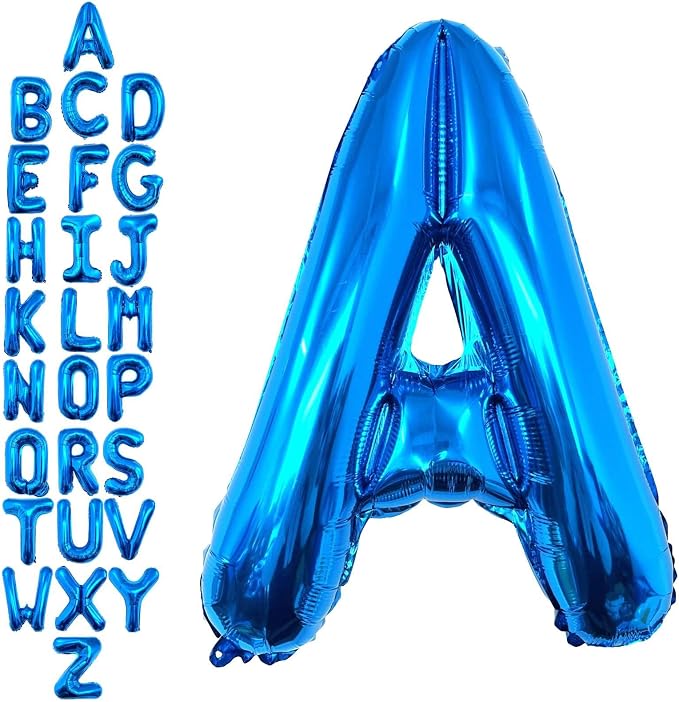 40 Inch Blue Letter A Balloons, DIY Phrase Foil Alphabet Letter A Balloons DIY by LHOAVWE
