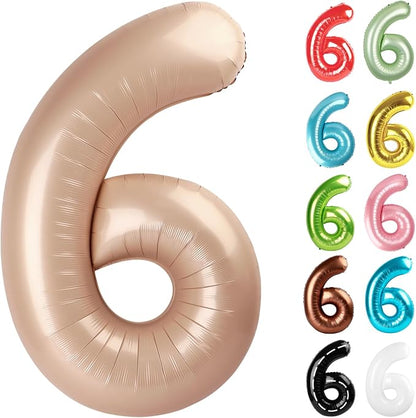 Light Brown Number 6 Balloon 40 Inch by IWERP