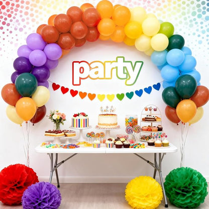 Boho Rainbow Balloon, Colorful Balloons Retro Dusty Baby Orange Blue Dark Light - Image 3