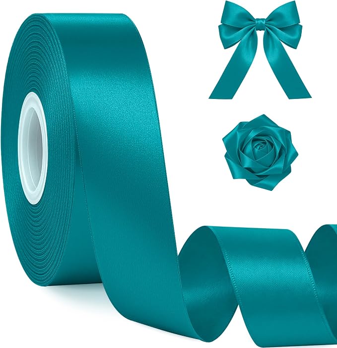 1In 30Yards Teal Satin Ribbon for Gift Wrapping Wedding Christmas Party | Sleek by Fullive