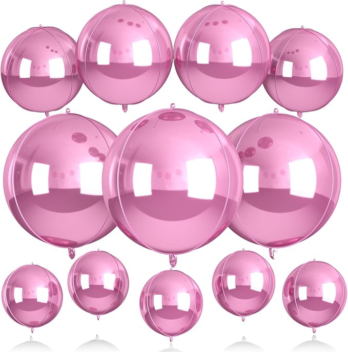 Biapian 12Pcs Light Pink Round Balloons Foil, Large Rose Pink Balloons by BIAPIAN