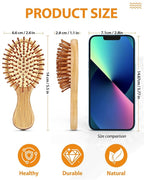 Pack of 2 Hair Brush with Natural Boar Bristles, Massages Scalp Anti-Static Hair Detangle for All Types, Lightweight(MINI)