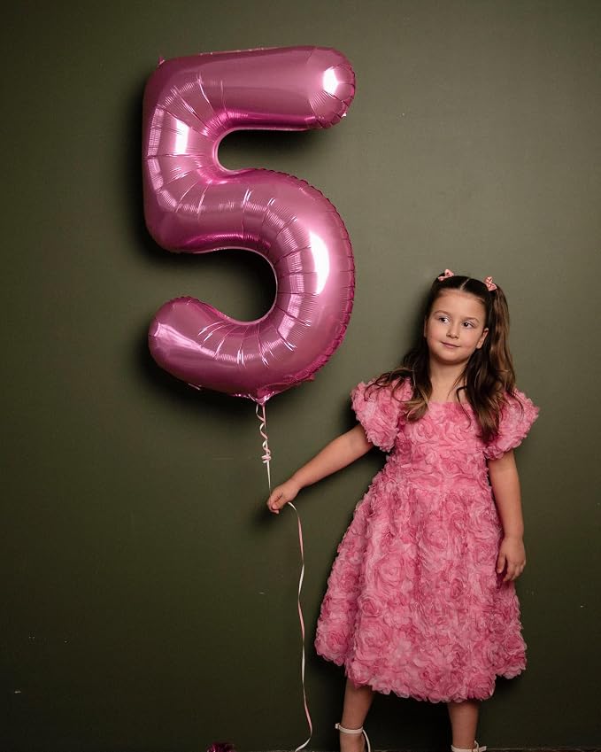 7 Balloon - Pink Birthday Number Balloons, 40 Inch Decorations Men Women | Pink - Image 2